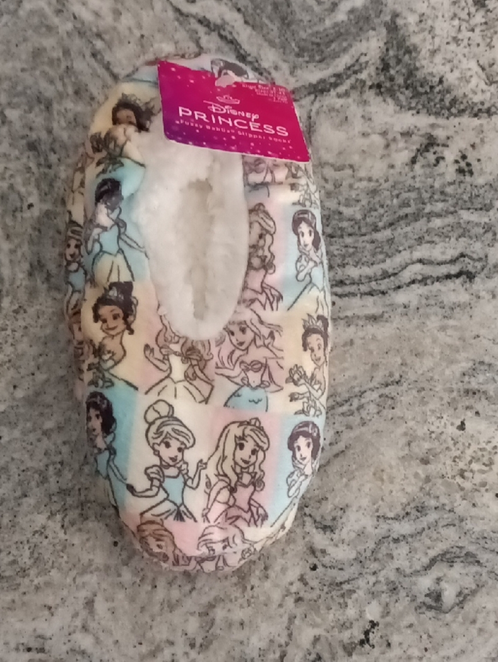 Toddler 8-10c Disney Princess Pastel Plush Slippers